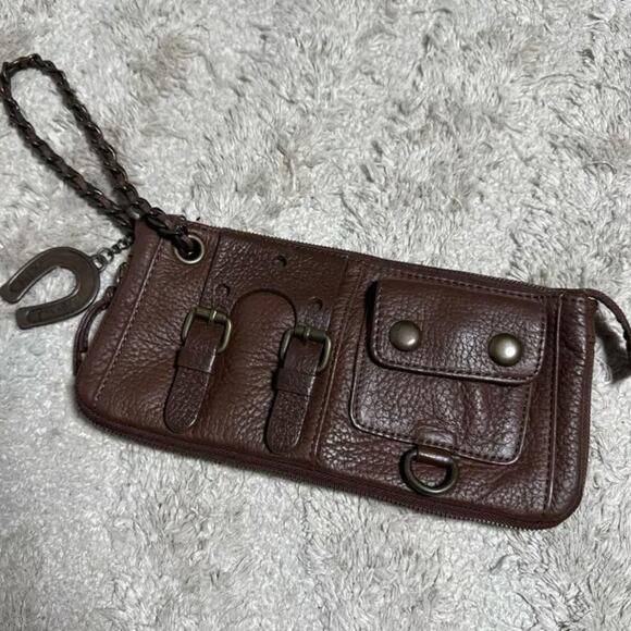 Betsy Johnson 100% Leather Wristlet Purse - Picture 1 of 8